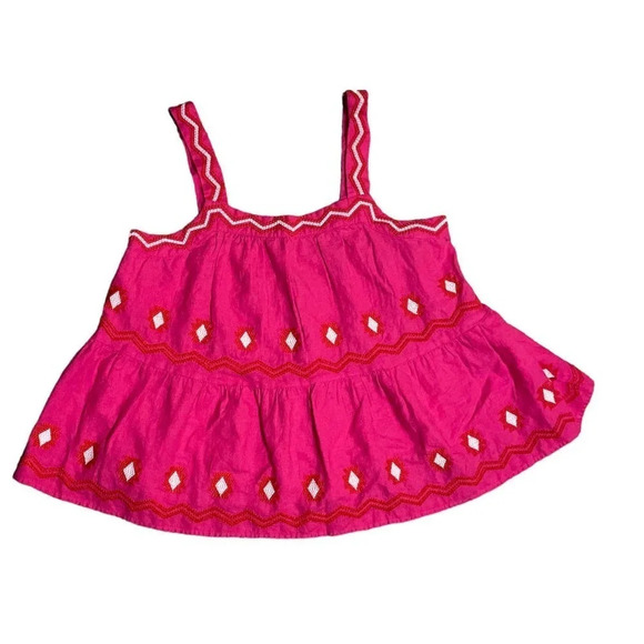 LOFT Women's Pink Embroidered Tiered Cami Size XS - Picture 4 of 11